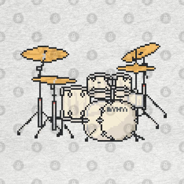 Pixel White Drum Set by gkillerb